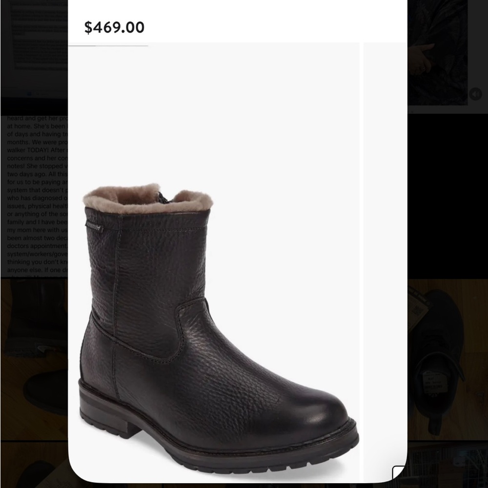 Mephisto Black Leather Men's Boots